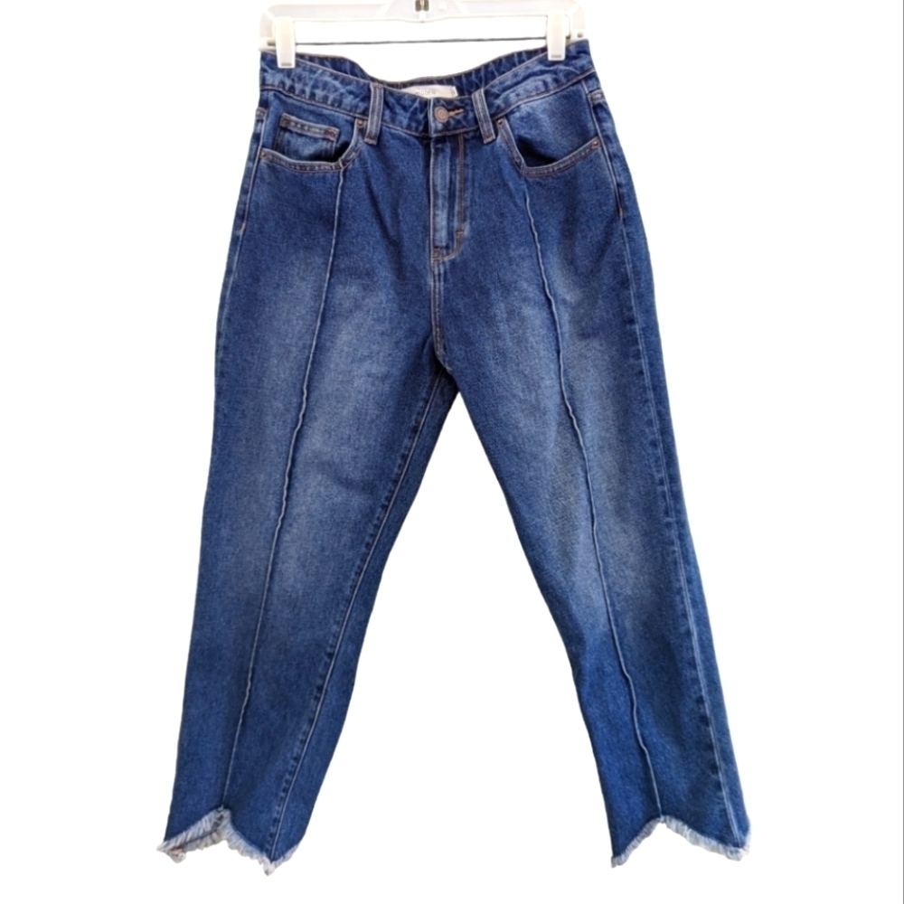 Hidden High Rise Loose Fit Raw Hem Jeans,size 29,EUC